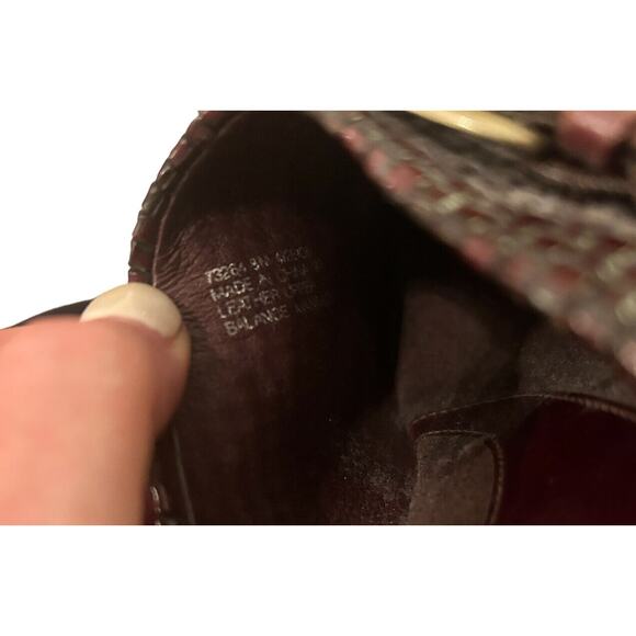 EUC Clarks Artisan‎ Womens Mules Shoes Basket Weave Leather Slip On Buckle 8M - Picture 9 of 10